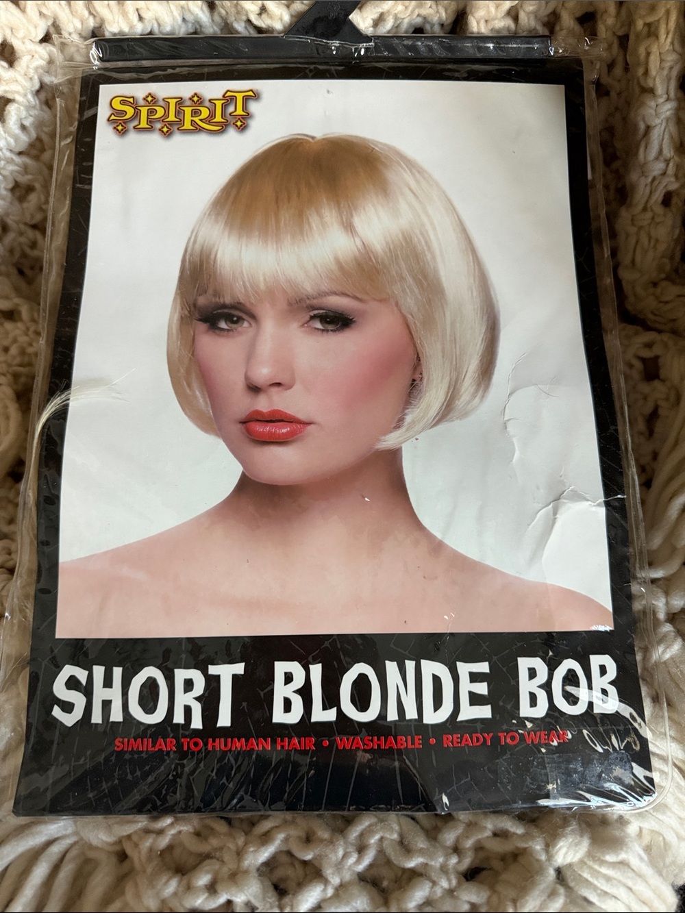 Short Blonde Bob Wig with Straight Bangs - Spirit Halloween